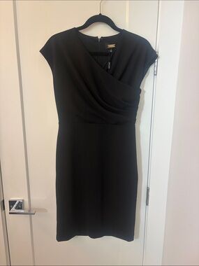 Alexia Admor Black Draped Midi Dress